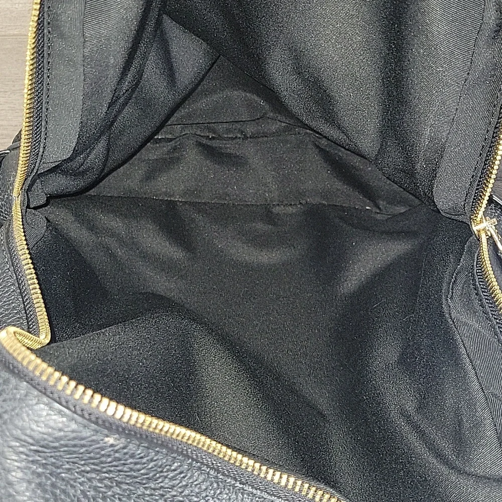 Coach Black Pebbled Leather Laptop Backpack with Gold-Tone Logo 5869